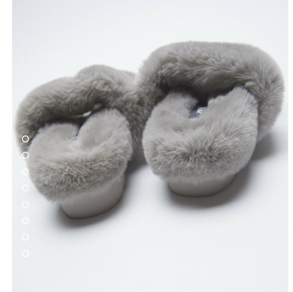 ZARA FAUX FUR LOW HEEL SANDALS Bloggers favorite - Picture 8 of 14